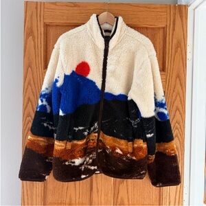 Original Use Cream and Brown Fleece Jacket